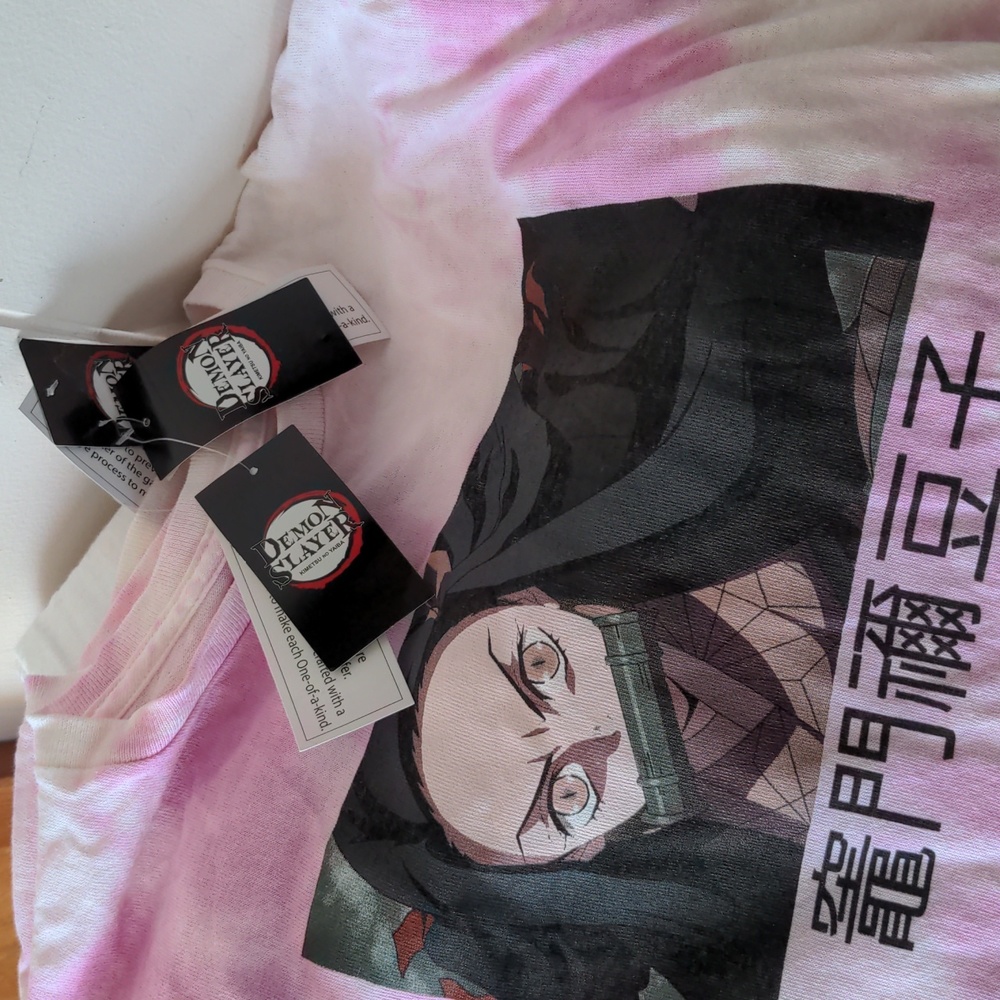 Demon Slayer: Kimetsu No Yaiba Nezuko Kamado Tie-Dye Girls Long-Sleeve T-Shirt - Picture 2 of 3